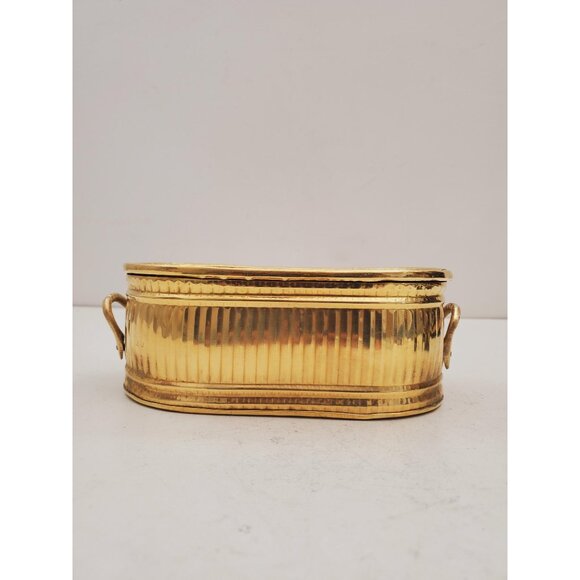 Other - Vintage Brass Planter,- With Handles -Brass Rectangle Planter Vintage oval brass